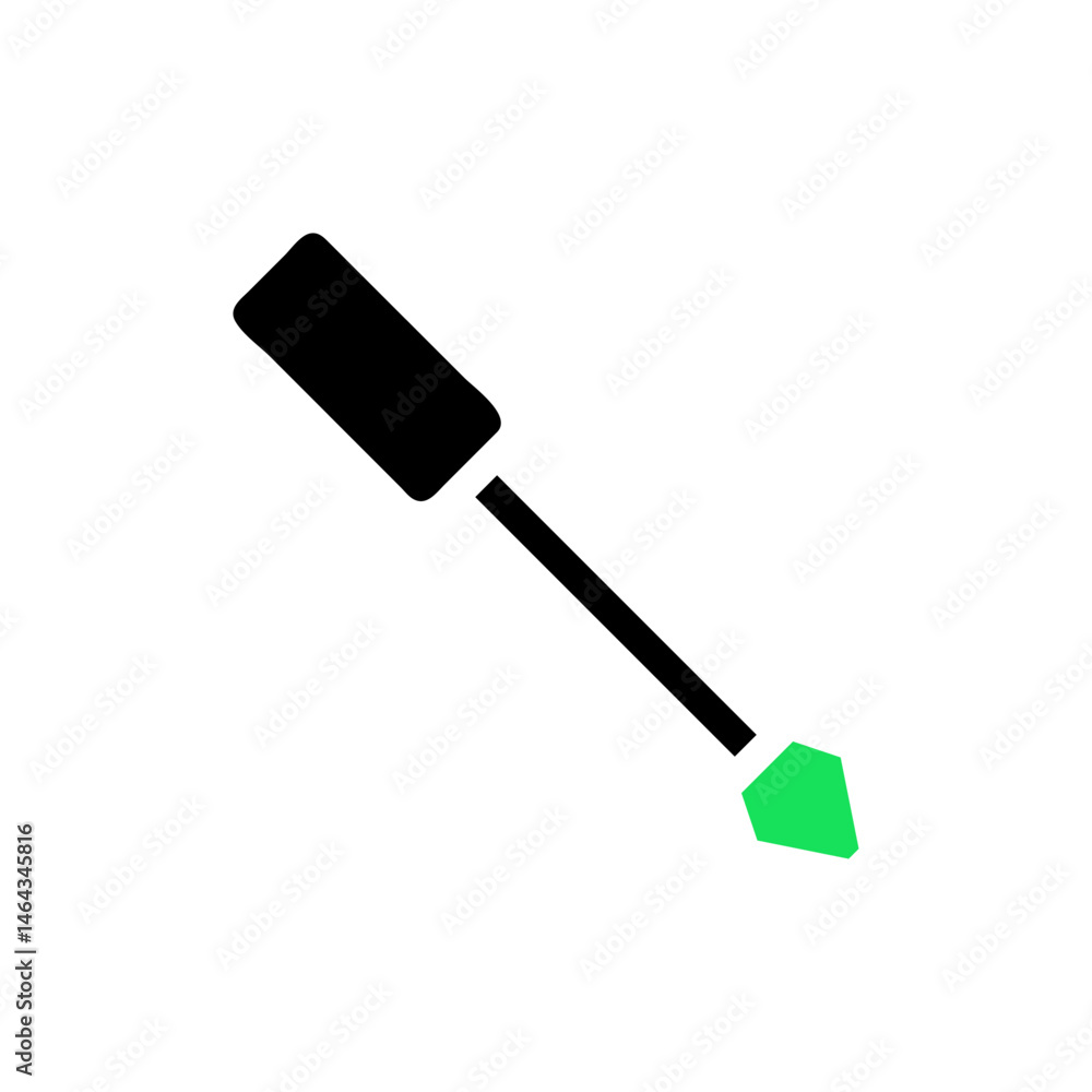 Aufkleber graphical rendering depicting a simplistic tool with distinct handle and tip