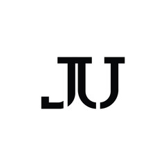JU monogram logo design letter text name symbol monochrome logotype alphabet character simple logo