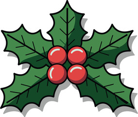 Mistletoe-Inspired Christmas Clipart Design
