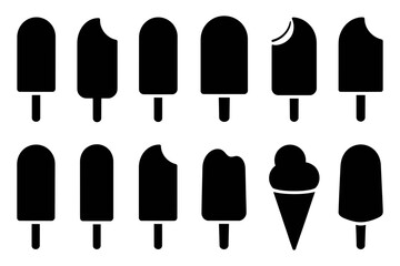 Ice cream popsicle summer dessert vector graphics