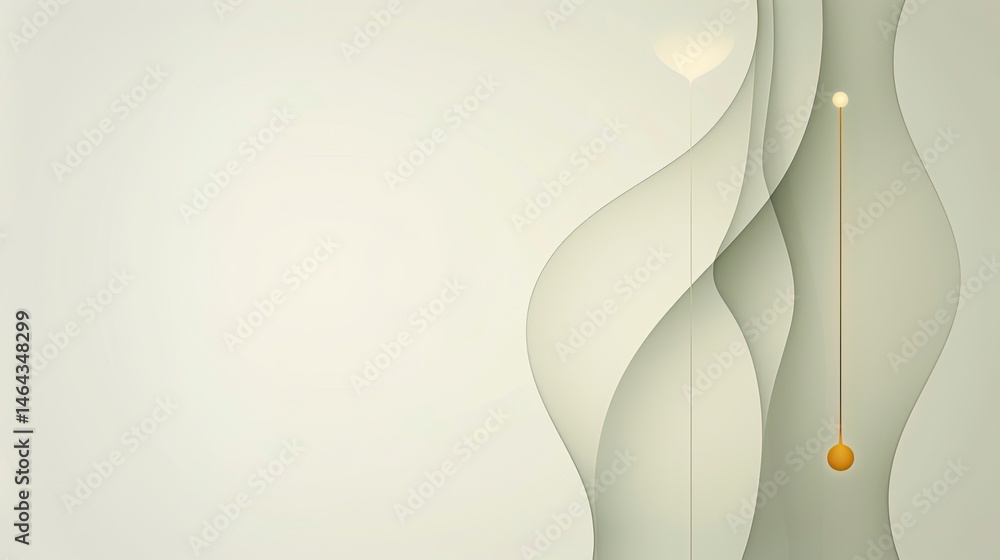 Poster abstract design with flowing lines and subtle shapes