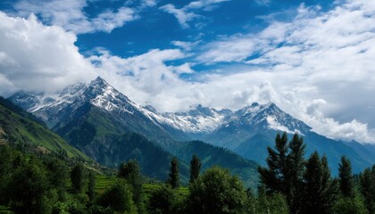 Obraz premium Majestic mountains dominate the horizon, showcasing nature s grandeur