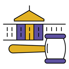 Legal Constitution and Rule of Law vector Icon design