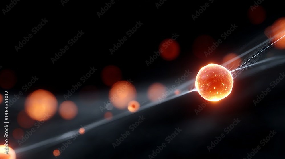 Poster abstract image of glowing particles in digital space. it depicts energy and connection in a modern s