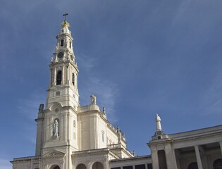 Obraz premium Sanctuary of Fatima church tower reaching for the sky