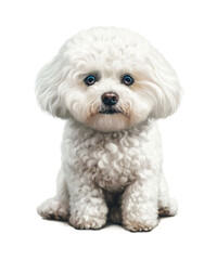 A cute white poodle puppy, a small fluffy purebred canine, sits near an adorable Shih Tzu dog and its puppy