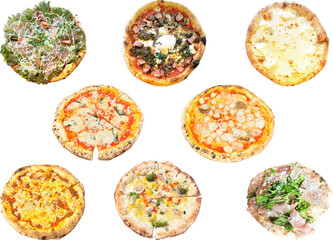 切り抜き透過素材セットーピザ（ホール）