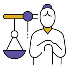 Justice System Elder Law vector Icon design with Gavel