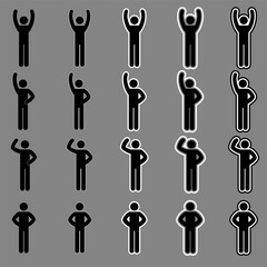 black Stickman stick man figure people stick figure stick silhouette human silhouette pictogram