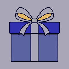 Gift box icon with ribbon in a simple and festive design representing celebration and occasions