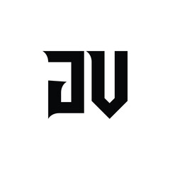 JV monogram logo design letter text name symbol monochrome logotype alphabet character simple logo
