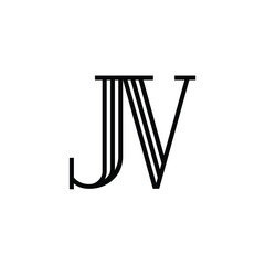 JV monogram logo design letter text name symbol monochrome logotype alphabet character simple logo