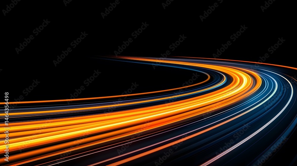 Poster the image contains an abstract representation of light trails, possibly depicting fast movement or s
