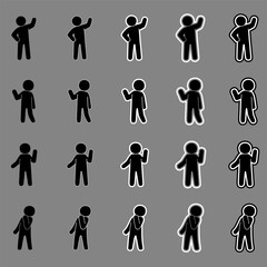 black Stickman stick man figure people stick figure stick silhouette human silhouette pictogram