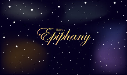 Happy Epiphany Day illustration vector background. Three Kings Day. Three Wise Men. Can be used for greeting cards, banners and backgrounds.