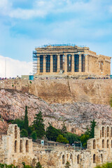Acropolis of Athens ruins Parthenon Greeces capital Athens in Greece.