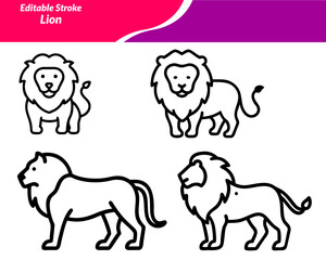 A Lion icon set with bold designs featuring roaring lions, lion heads, crowns, shields, and silhouettes—perfect for logos, mascots, wildlife themes, branding, and heraldic design projects.