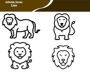 A Lion icon set with bold designs featuring roaring lions, lion heads, crowns, shields, and silhouettes—perfect for logos, mascots, wildlife themes, branding, and heraldic design projects.