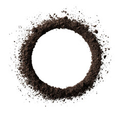 Flying Soil Forming Ring Shape Isolated on White Background