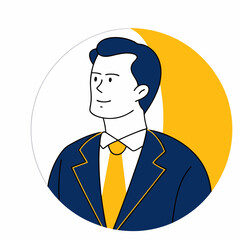 Confident businessman in a suit with a bright background