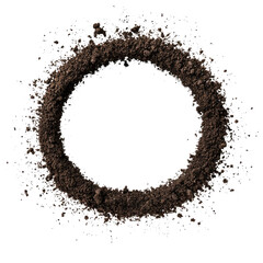 Flying Soil Forming Ring Shape Isolated on White Background