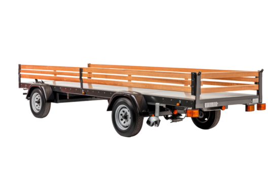 Trailer Transportation: A sturdy trailer, engineered for robust transport, sits ready to haul, embodying reliability and efficient movement of goods.