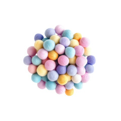 Obraz premium Pastel Colored Wool Felt Balls, Craft Supplies, Handmade Texture