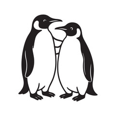 animals, penguin , bird, winter,couple, design 