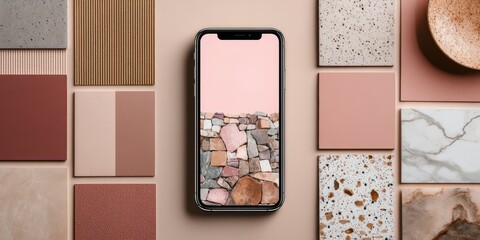 Fototapeta premium Flatlay showcasing a variety of muted tones.