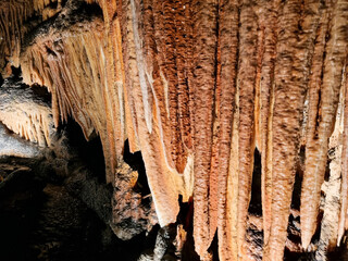 Jersey Cave at Yarrangobilly in the New South Wales Snowy Mountains Australia. Fantastic cave formations, stalactites, stalagmites and flow stone