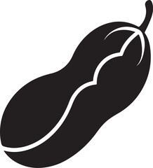 Obraz premium lima bean silhouette, black and white silhouette, vector and&nbsp;illustration