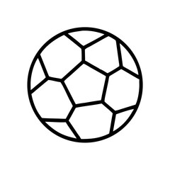 Obraz premium Black outline soccer ball icon on white background 