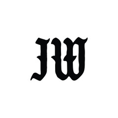 JW monogram logo design letter text name symbol monochrome logotype alphabet character simple logo