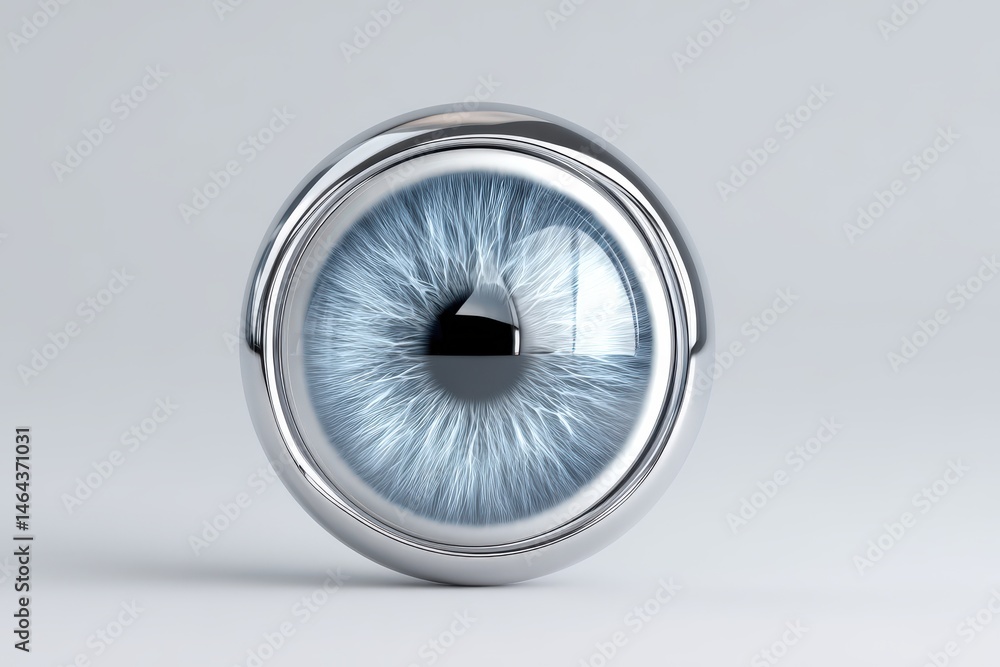 Aufkleber stunning hyper-realistic close-up of an intricate blue eye with detailed iris patterns highlighting 