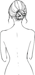 sketch of woman ,  a minimalist one-line figure, line art illustration