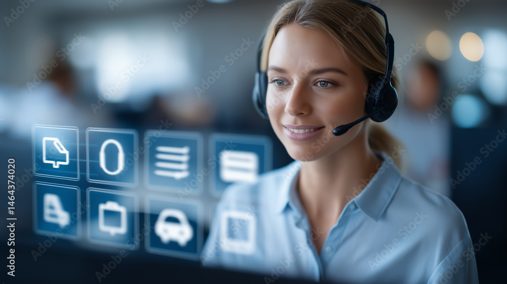 Poster professional call center service providing 24/7 technical support for telecom