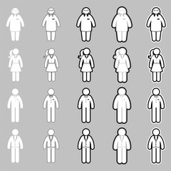white Stickman stick man figure people stick figure stick silhouette human silhouette pictogram