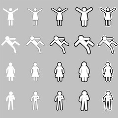 white Stickman stick man figure people stick figure stick silhouette human silhouette pictogram
