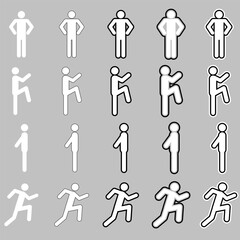 white Stickman stick man figure people stick figure stick silhouette human silhouette pictogram
