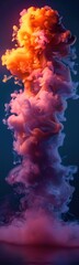 Obraz premium Cloud of smoke rising vertical background colorful background