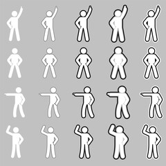 white Stickman stick man figure people stick figure stick silhouette human silhouette pictogram