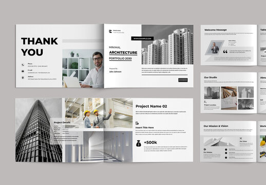 Black and White Architecture Portfolio Layout