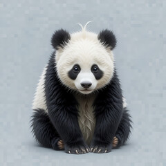 Fototapeta premium Full body baby Panda bear isolated on PNG transparent background