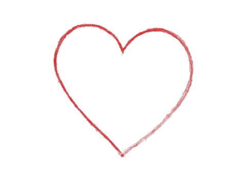 A Minimalistic Heart Made with a Thin Red Outline on a Plain White Background, the Interior Left Blank