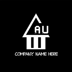 AU letter logo and icon design 