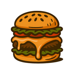 Big juicy cheeseburger with lots of cheese