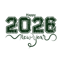 2026 Happy New Year logo text design vector trendy. Premium Vector