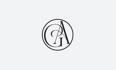 GA, AG , A , G , Abstract Letters Logo Monogram	