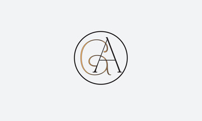 GA, AG , A , G , Abstract Letters Logo Monogram	