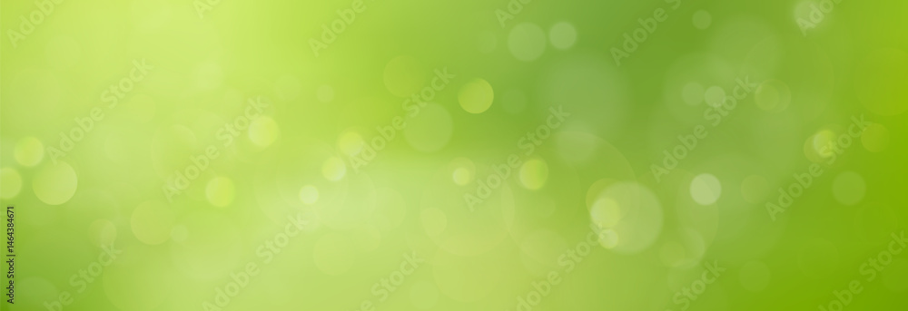 Poster Bokeh Background on Green Summer Backdrop with Soft Blur and Light Effect. Fresh Natural Abstract Overlay with Glowing Circles and Sunlight Particles for Seasonal or Eco Design Projects